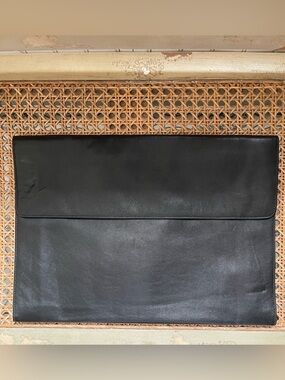 T. Anthony Black Leather Portfolio/Document sleeve